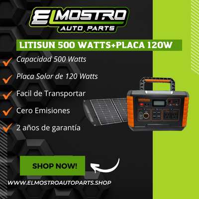 COMBO | LITISUN 500 WATTS HORAS + PLACA SOLAR DE 120W